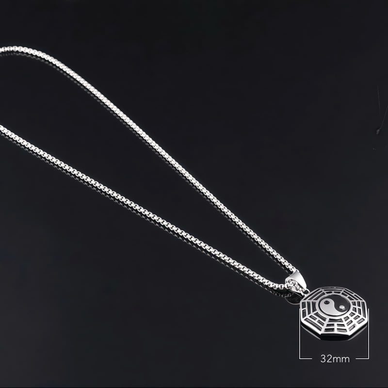 Collar de Equilibrio Yin Yang de Acero de Titanio Yin Yang Titanium Steel Balance Necklace