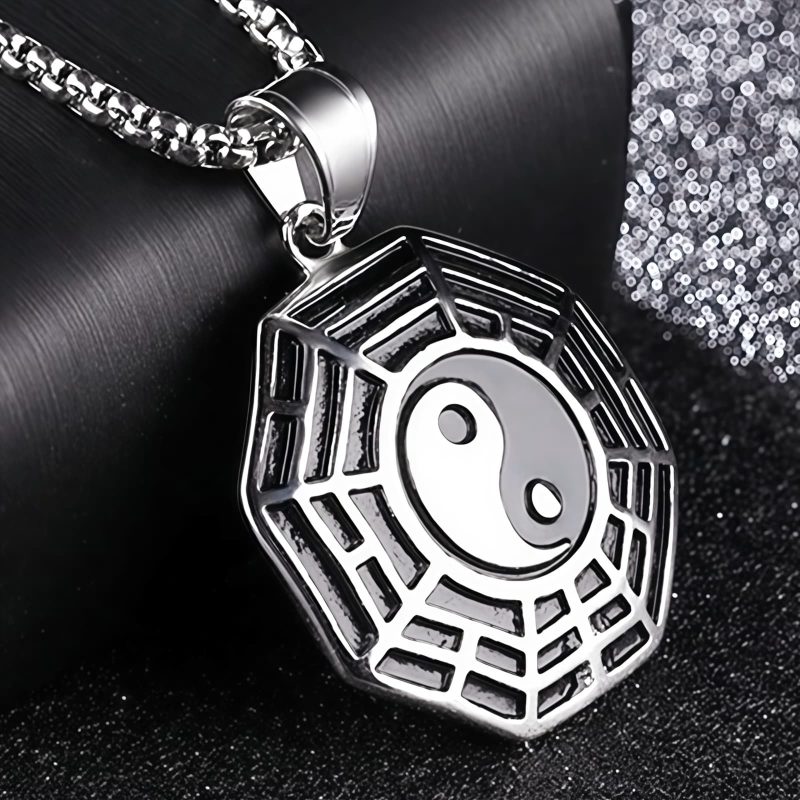 Collar de Equilibrio Yin Yang de Acero de Titanio Yin Yang Titanium Steel Balance Necklace