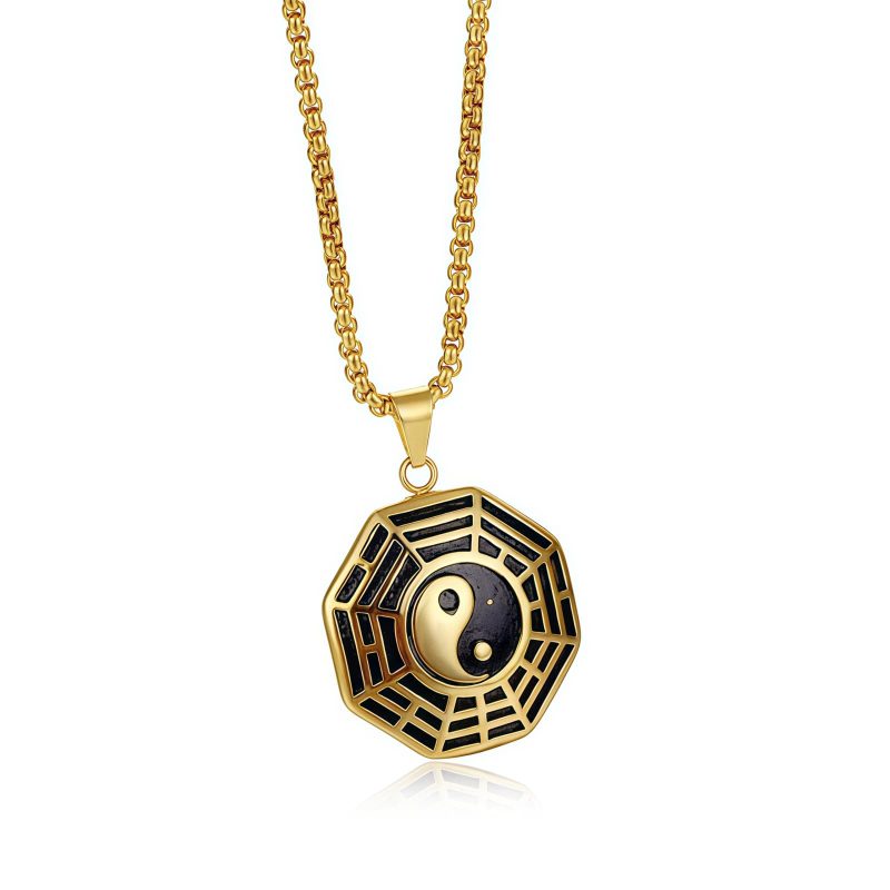 Collar de Equilibrio Yin Yang de Acero de Titanio Yin Yang Titanium Steel Balance Necklace