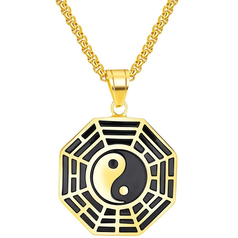 Collar de Equilibrio Yin Yang de Acero de Titanio Yin Yang Titanium Steel Balance Necklace