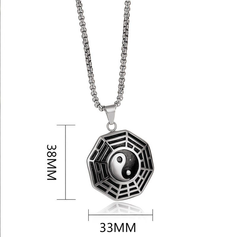 Collar de Equilibrio Yin Yang de Acero de Titanio Yin Yang Titanium Steel Balance Necklace