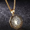 Collar de Equilibrio Yin Yang de Acero de Titanio Yin Yang Titanium Steel Balance Necklace