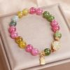 Pulseira de Amor com Caractere Fu de Turmalina Tourmaline Fu Character Love Bracelet