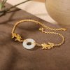 Pulseira de Jade Branco com Peixe Koi para Prosperidade White Jade Koi Fish Wealth Bracelet