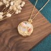 Collar con dije de Loto y Koi de Jade Blanco White Jade Koi Lotus Pendant Necklace