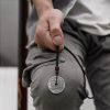Collar con dije de Bagua Yin Yang chapado en plata Yin Yang Bagua Silver Plated Pendant Necklace
