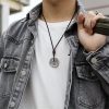 Collar con dije de Bagua Yin Yang chapado en plata Yin Yang Bagua Silver Plated Pendant Necklace