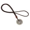 Collar con dije de Bagua Yin Yang chapado en plata Yin Yang Bagua Silver Plated Pendant Necklace