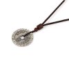 Collar con dije de Bagua Yin Yang chapado en plata Yin Yang Bagua Silver Plated Pendant Necklace