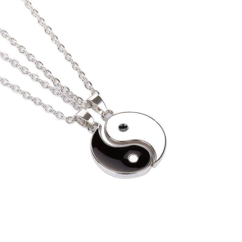 陰陽ヘマタイトカップルネックレス Yin Yang Hematite Couple Necklace
