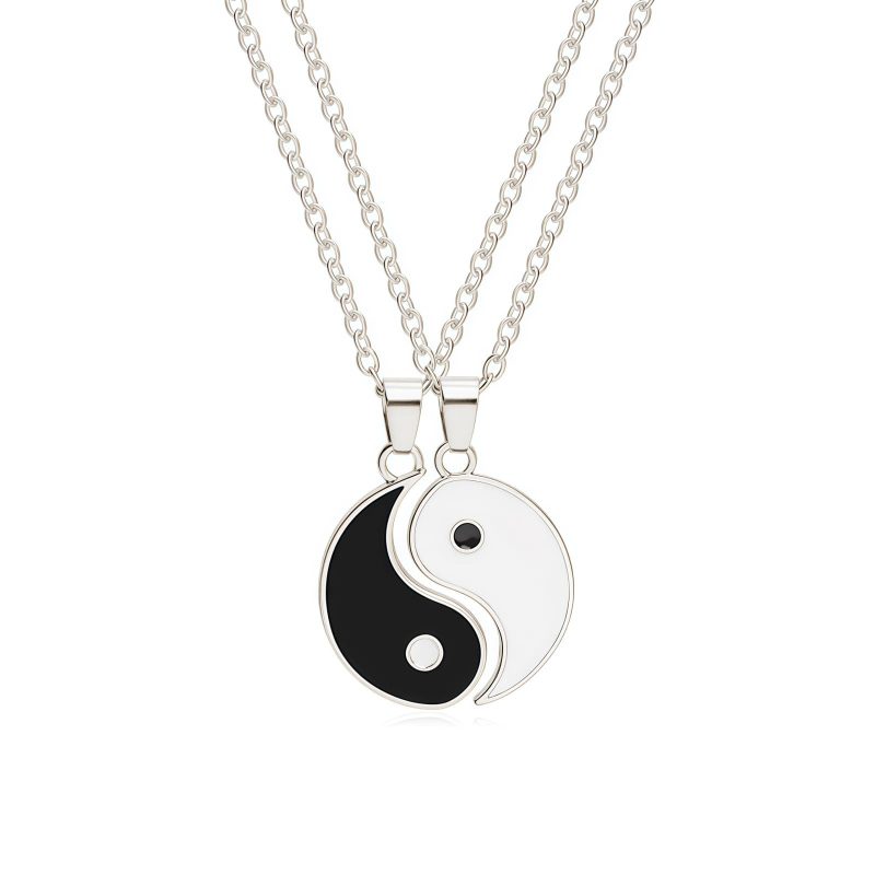陰陽ヘマタイトカップルネックレス Yin Yang Hematite Couple Necklace