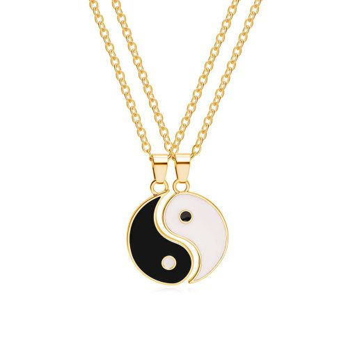 Collar con Colgantes de Hematita Yin Yang para Parejas Collar con Colgantes de Hematita Yin Yang para Parejas