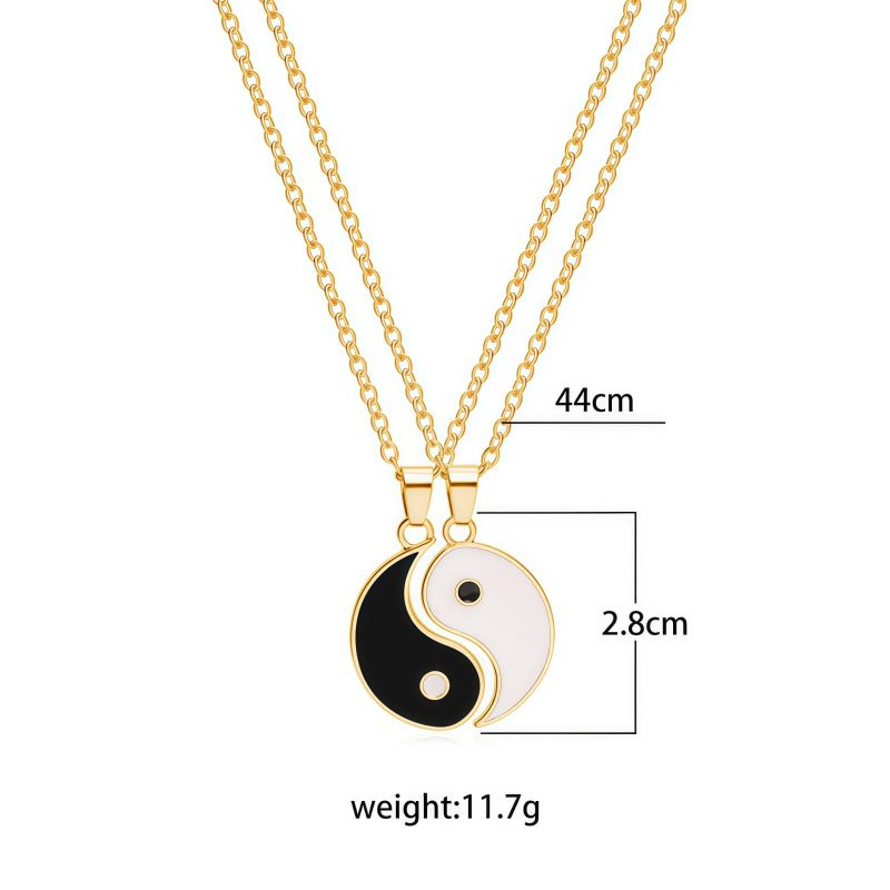 陰陽ヘマタイトカップルネックレス Yin Yang Hematite Couple Necklace
