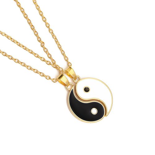 Collar con Colgantes de Hematita Yin Yang para Parejas Collar con Colgantes de Hematita Yin Yang para Parejas