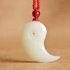 Collar de Protección Yin Yang de Jade Blanco y Cian Yin Yang White and Cyan Jade Protection Necklace