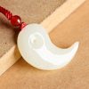 Collar de Protección Yin Yang de Jade Blanco y Cian Yin Yang White and Cyan Jade Protection Necklace