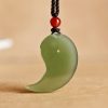 Collar de Protección Yin Yang de Jade Blanco y Cian Yin Yang White and Cyan Jade Protection Necklace