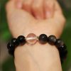 Pulsera de Cristal Yin Yang para Parejas con Obsidiana de Brillo Plateado Yin Yang Crystal Couple Bracelet with Silver Sheen Obsidian