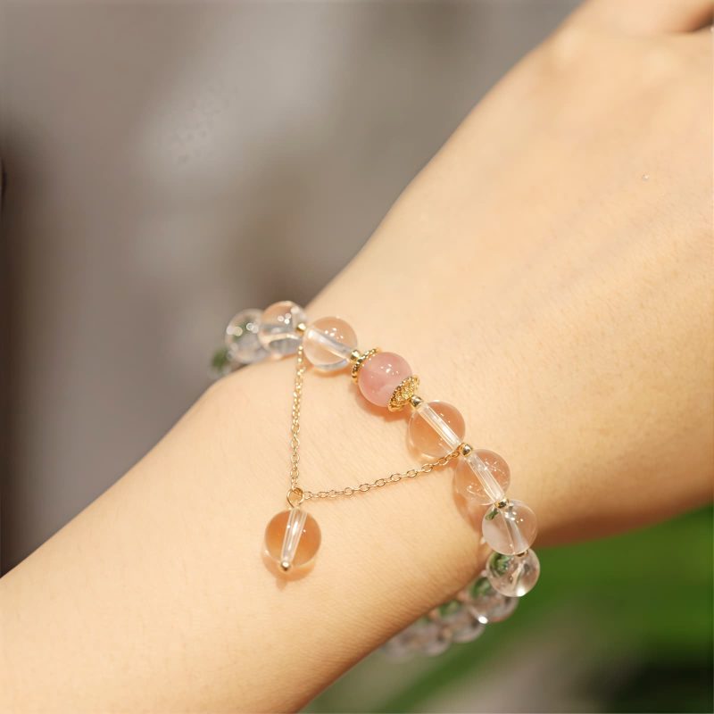 Pulsera de Cristal Yin Yang para Parejas con Obsidiana de Brillo Plateado Yin Yang Crystal Couple Bracelet with Silver Sheen Obsidian