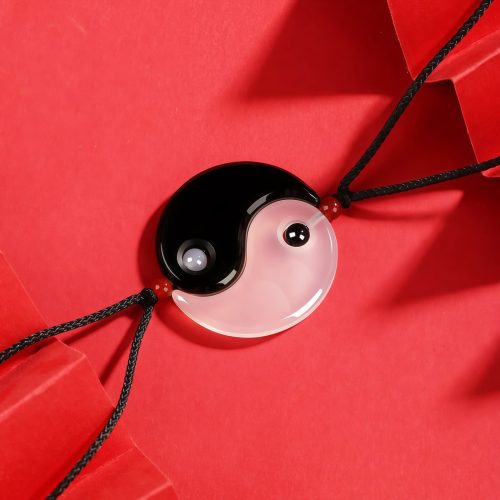 Collar con dije de Ónix Negro y Ágata Blanca Yin Yang Collar con dije de Ónix Negro y Ágata Blanca Yin Yang
