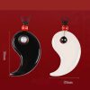 Collar con dije de Ónix Negro y Ágata Blanca Yin Yang Yin Yang Black Onyx White Agate Pendant Necklace