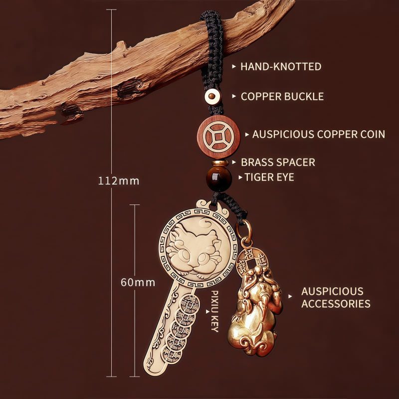 Llave de Cobre PiXiu Yin Yang Yin Yang PiXiu Copper Key Chain