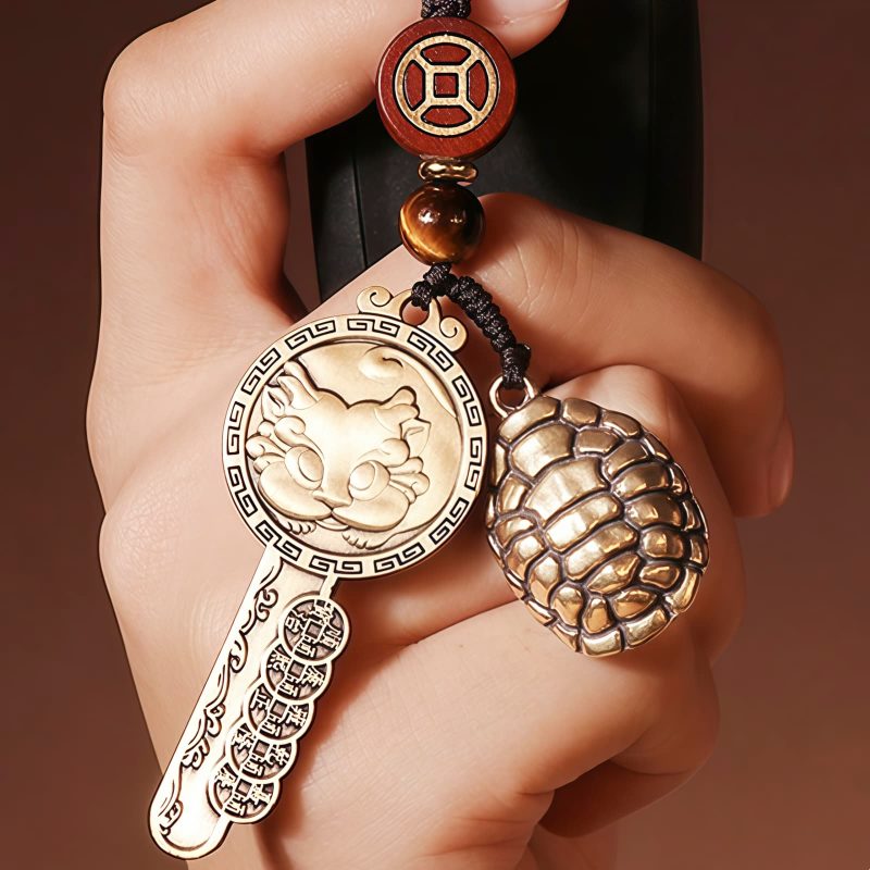 Llave de Cobre PiXiu Yin Yang Yin Yang PiXiu Copper Key Chain