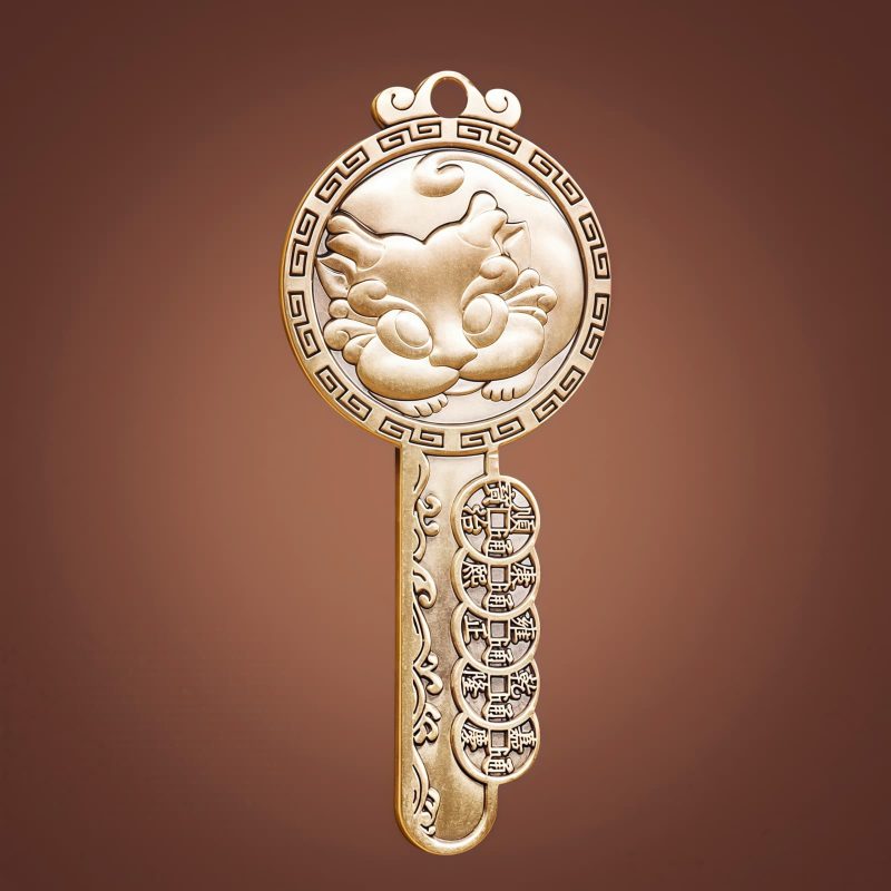 Llave de Cobre PiXiu Yin Yang Yin Yang PiXiu Copper Key Chain