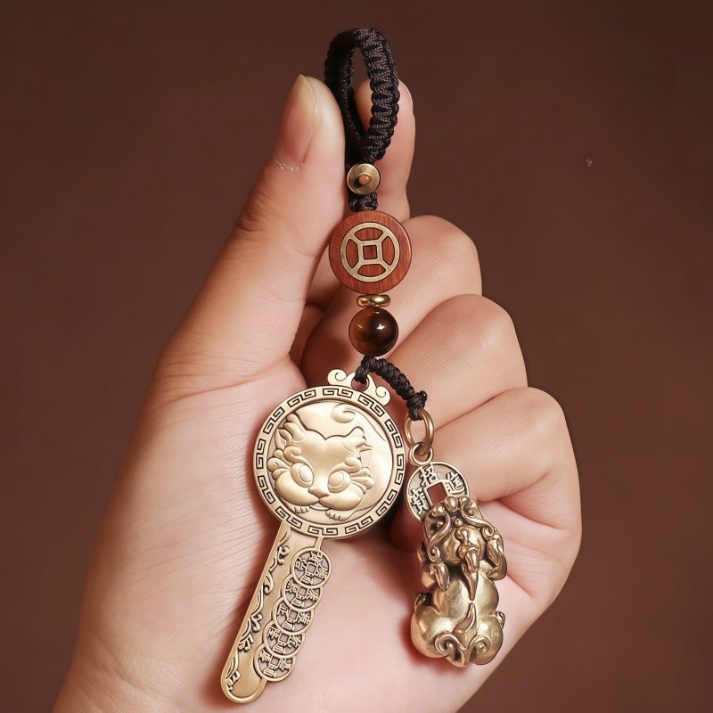 Llave de Cobre PiXiu Yin Yang Yin Yang PiXiu Copper Key Chain