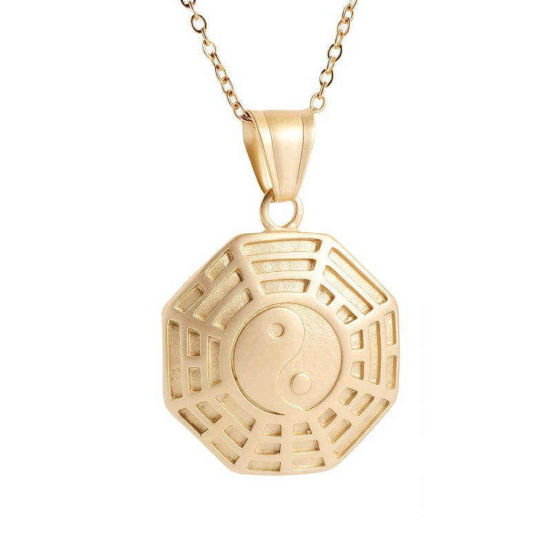 Collar de Equilibrio Yin Yang de Acero de Titanio Yin Yang Titanium Steel Balance Necklace