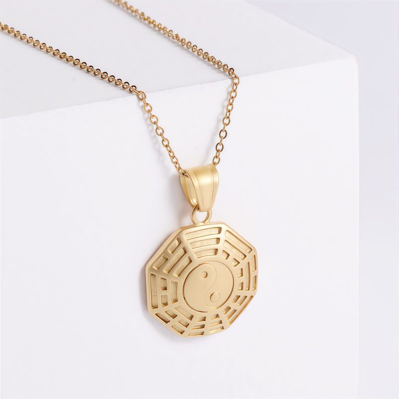 Collar de Equilibrio Yin Yang de Acero de Titanio Yin Yang Titanium Steel Balance Necklace