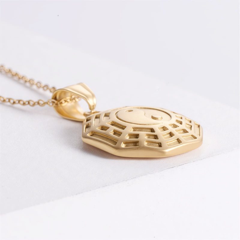 Collar de Equilibrio Yin Yang de Acero de Titanio Yin Yang Titanium Steel Balance Necklace