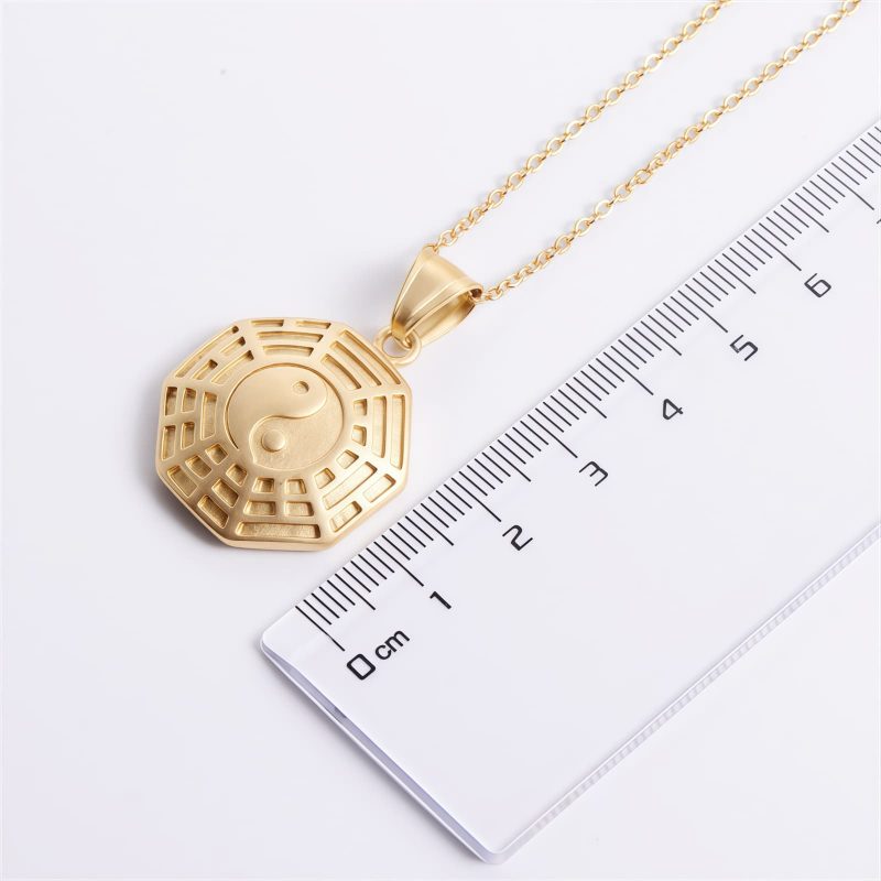 Collar de Equilibrio Yin Yang de Acero de Titanio Yin Yang Titanium Steel Balance Necklace