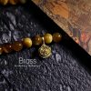 سوار يد من خرز مالا 108 حبة من عين النمر مع شرابة دورجي 108 Mala Beads Tiger Eye Dorje Tassel Bracelet