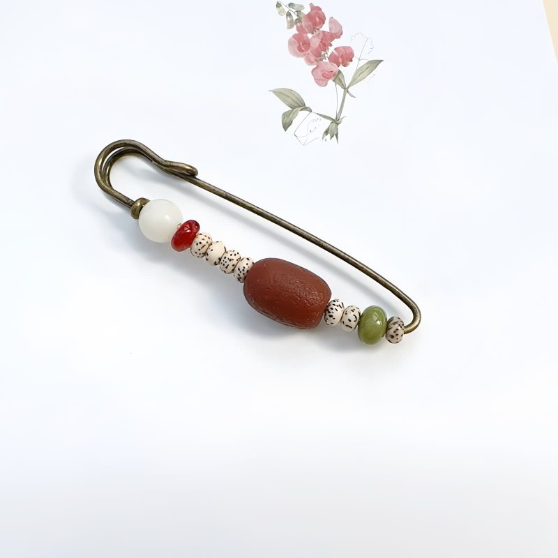 Broche de Armonía de Semilla de Bodhi y Ágata Bodhi Seed Agate Harmony Brooch
