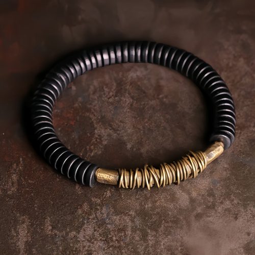 Pulsera de Madera de Ébano Tibetano y Cobre: Calma y Serenidad Pulsera de Madera de Ébano Tibetano y Cobre: Calma y Serenidad