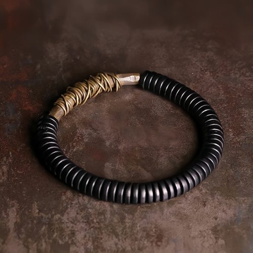 Pulsera de Madera de Ébano Tibetano y Cobre: Calma y Serenidad Pulsera de Madera de Ébano Tibetano y Cobre: Calma y Serenidad