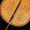 مروحة صينية يدوية الصنع من الخيزران، بيضاوية الشكل Chinese Handmade Bamboo Woven Oval Fan