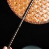 مروحة صينية يدوية الصنع من الخيزران، بيضاوية الشكل Chinese Handmade Bamboo Woven Oval Fan