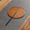 مروحة صينية يدوية الصنع من الخيزران، بيضاوية الشكل Chinese Handmade Bamboo Woven Oval Fan