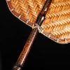 مروحة صينية يدوية الصنع من الخيزران، بيضاوية الشكل Chinese Handmade Bamboo Woven Oval Fan