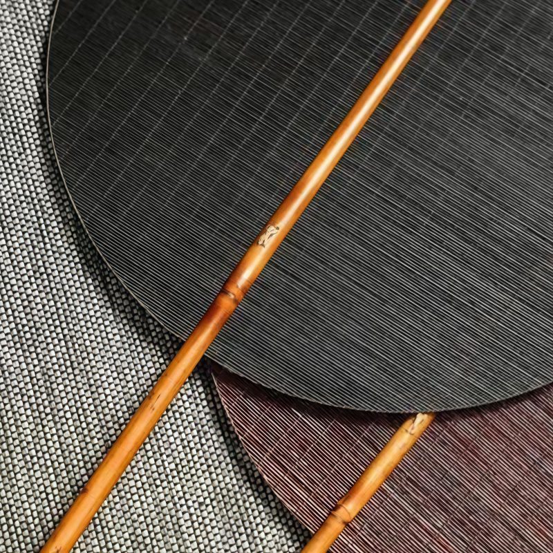 مروحة صينية يدوية الصنع من الخيزران، بيضاوية الشكل Chinese Handmade Bamboo Woven Oval Fan