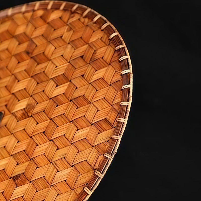 مروحة صينية يدوية الصنع من الخيزران، بيضاوية الشكل Chinese Handmade Bamboo Woven Oval Fan