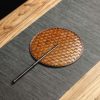 مروحة صينية يدوية الصنع من الخيزران، بيضاوية الشكل Chinese Handmade Bamboo Woven Oval Fan