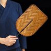 مروحة صينية يدوية الصنع من الخيزران، بيضاوية الشكل Chinese Handmade Bamboo Woven Oval Fan