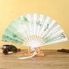 مروحة يدوية قابلة للطي بتصميم تنين وفينيق صيني Chinese Dragon Phoenix Handheld Folding Fan