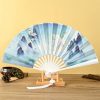 مروحة يدوية قابلة للطي بتصميم تنين وفينيق صيني Chinese Dragon Phoenix Handheld Folding Fan