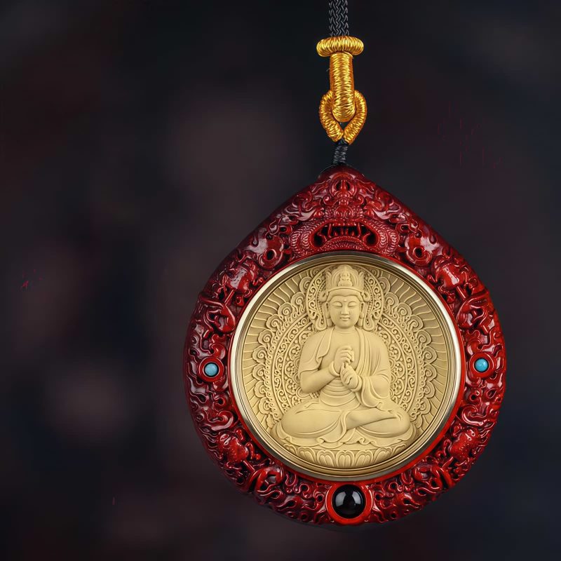 Collar de Sándalo con Signo Zodiacal Chino Avalokiteshvara Chinese Zodiac Sandalwood Avalokitesvara Necklace