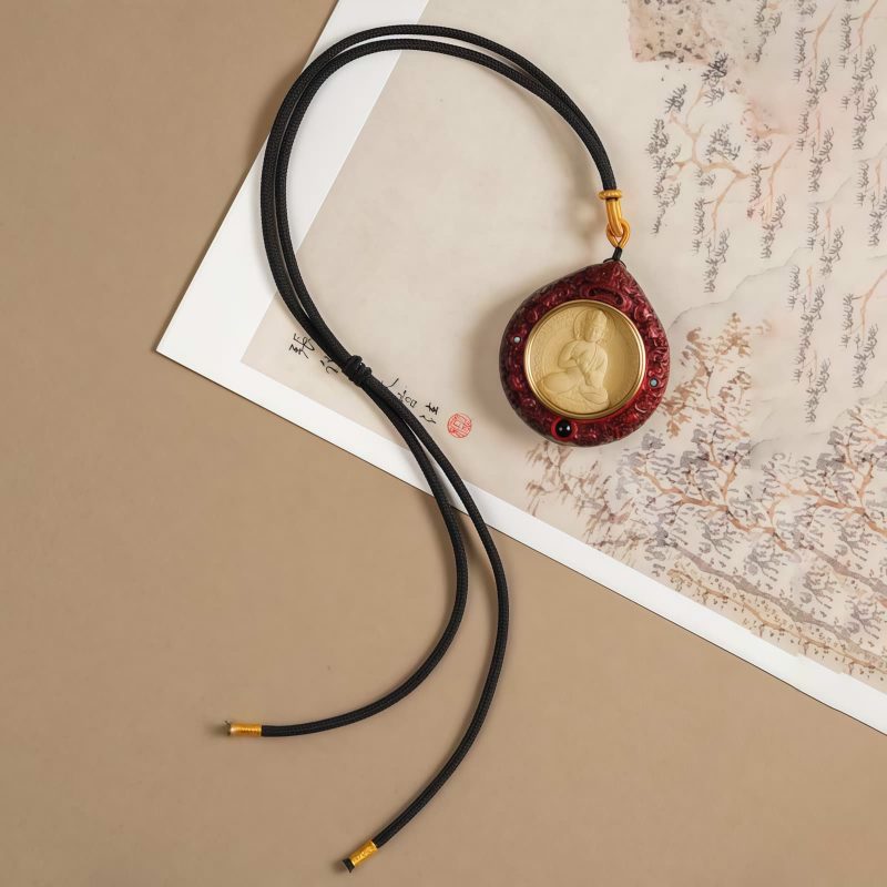 Collar de Sándalo con Signo Zodiacal Chino Avalokiteshvara Chinese Zodiac Sandalwood Avalokitesvara Necklace