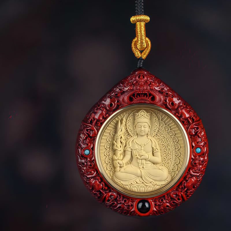 Collar de Sándalo con Signo Zodiacal Chino Avalokiteshvara Chinese Zodiac Sandalwood Avalokitesvara Necklace